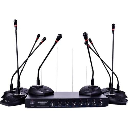 One with eight wireless microphone microphone gooseneck conference presided over the meeting speech Mai