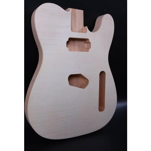 Fit Diy Tele Style Electric Guitar Body Mahogany+Flame Maple Veneer Hand-made Unfinished Guitar Parts