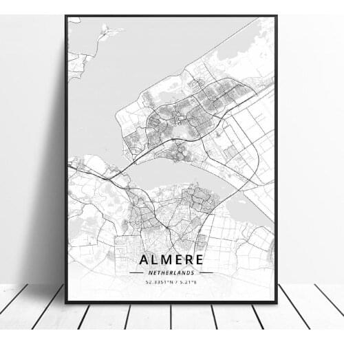 Almere Alkmaar Arnhem Amersfoort Haarlem Utrecht Zwolle Netherlands Map Poster