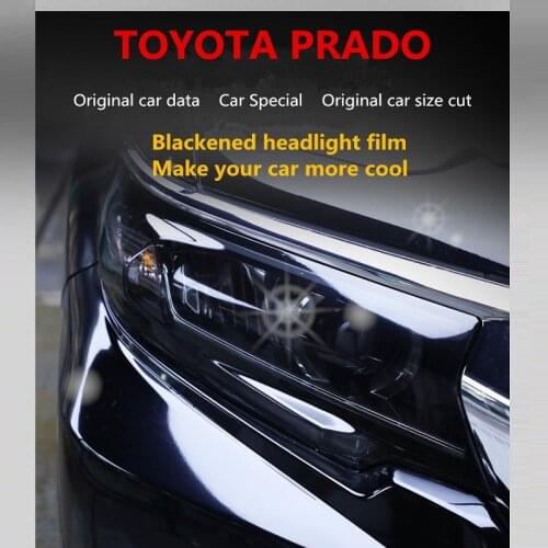 AEP 2017 Transparent black TPU Car Headlight protective Film for Toyota land cruiser prado 2015 2016 2017 2018 2019 sticker 150