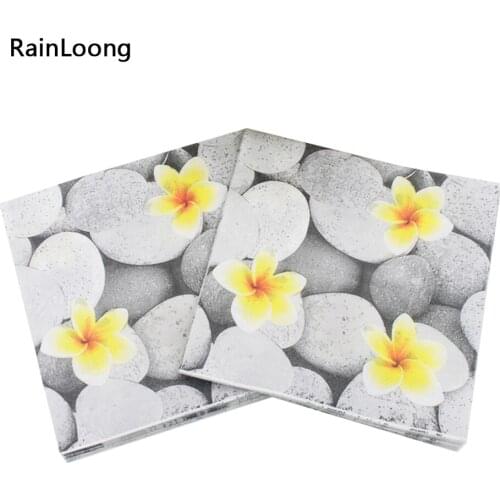 [RainLoong] Flower Paper Napkins Stone Festive & Party Tissue Decoration 33cm*33cm 1 pack (20pcs/pack)