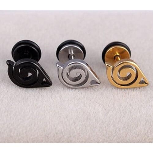 1 Pcs High Grade Stainless Steel Stud Earrings Anime For Women Girls Fashion Geometric Ear Jewelry Birthday Gifts