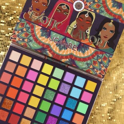 UCANBE 48 Colors Exotic Eye Shadow Plate Shimmer Matte Color Stage Eye Makeup European and American Makeup Palette
