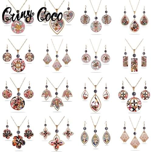 Jewelry Sets Fashion Acrylic Resin Turtle Plumeria Dangle Earrings Necklaces Holiday Gifts New Cring Coco Summer Beach for Women