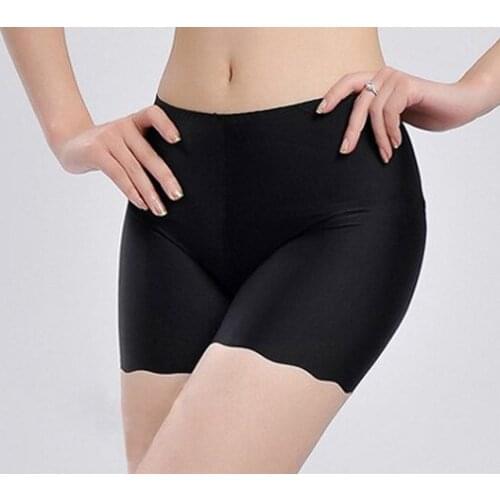 2018 Hot style of ladies underwear Womens flat foot three underwear A pure color chip leggings Ice silk pants of security