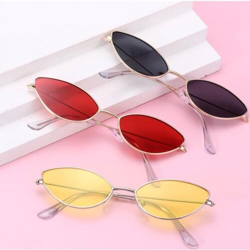 2021 Sunglasses Women Sexy Cat Eye Design Small Frame New Gold red Vintage Fashion Sun Glasses Trend Shades UV400 Eyewear
