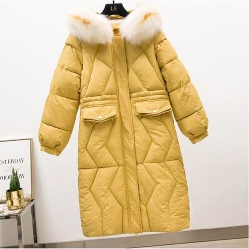 Hooded Woman Winter Coats And Jackets Pocket Cotton Clothing Coat Women Zipper Female 2XL Size Abrigos Mujer Invierno 2019