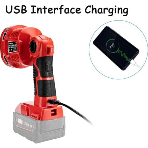 12W Pistol/Portable Spotlight Work LED Torch Warning Lamp Flashlight For Milwaukee M18 Li-Ion Battery with USB Outdoor Light