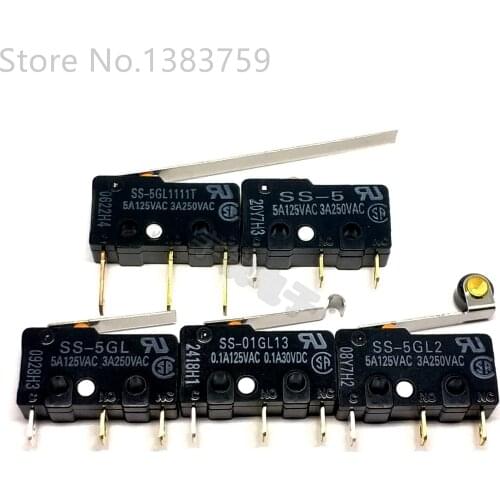 2pcs Micro Switch SS-5 SS-5GL SS-5GL2 SS-5GL13 SS-5GL-F SS-5-F SS-01GL SS-10 SS-01 SS-10GL SS-5GL111 SS-5GL2-F SS-10GL2