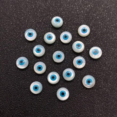 3pcs Natural Freshwater Shell Beads One-sided Hole-Free Round Magic Eyes Loose Beads Accessories DIY Handmade Necklace Bracelet