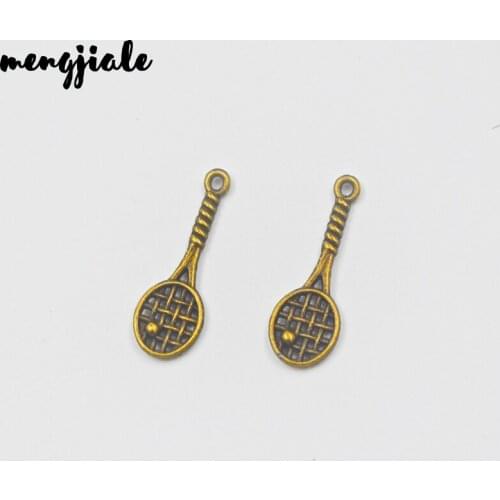 30pcs/lot Antique Bronze tennis racket Charms Pendants for Jewelry Making DIY Handmade Craft 29x10mm