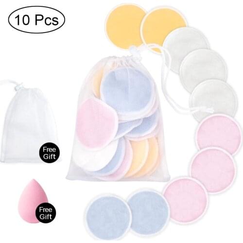 4/8/10pcs Make Up Remover Pads Washable Cleansing Cotton Reusable Face Wipes Microfiber Natural Bamboo Facial Skin Care Laundry