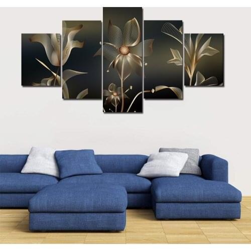 5 Pieces Classical Flower Home Decor Canvas Painting Wall Artwork Print PicturesModular Modern Poster For Living Room Framework