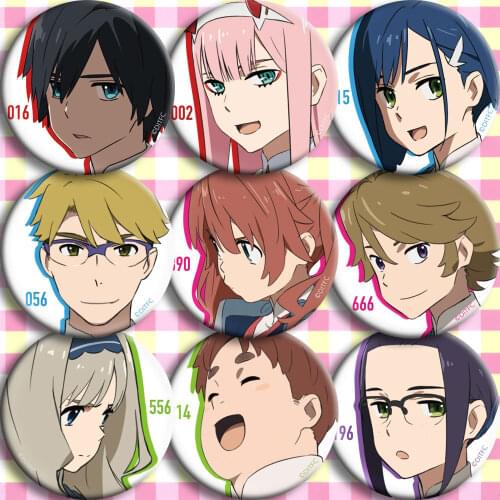 58mm darling in the franxx Anime Badge Brooch round