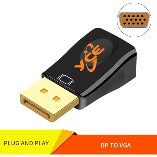 HD 1920x1080P 60HZ DP/M TO VGA/F Adapter ABS Gold Plated Large Screen Display Clear Vision Gilded Interface Adapter Compatible