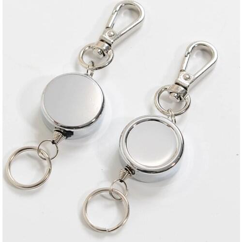New Retractable Pull Key Ring ID Badge Metal High Rebound Nylon Lanyard Name Tag Card Holder School Office Supplies High Quality