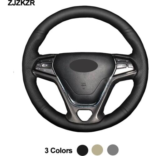 Car Steering-Wheel Cover Wrap Black Beige Gray Hand stitch For Chery Arrizo 5 5e 2016-2018 Tiggo 3X 3xe 2016-2018 eQ1 2017 2018