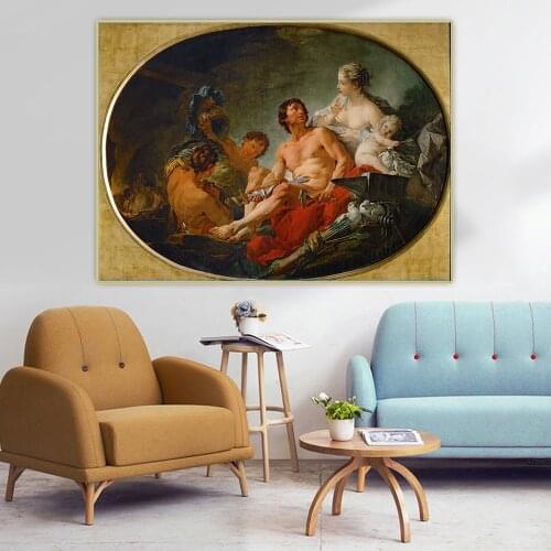 Citon Francois Boucher《Vulcans forge》Canvas Oil Painting Artwork Poster Picture Wall Decor Background Home indoor Decoration