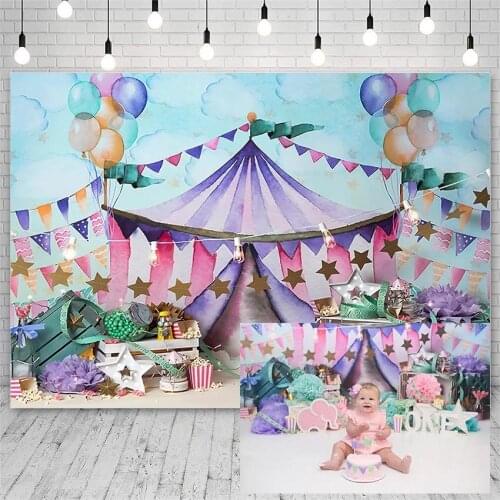 Avezano Backdrops Happy Birthday Party Baby Shower Balloon Circus Star Decor Child Love Photography Backgrounds For Photo Studio