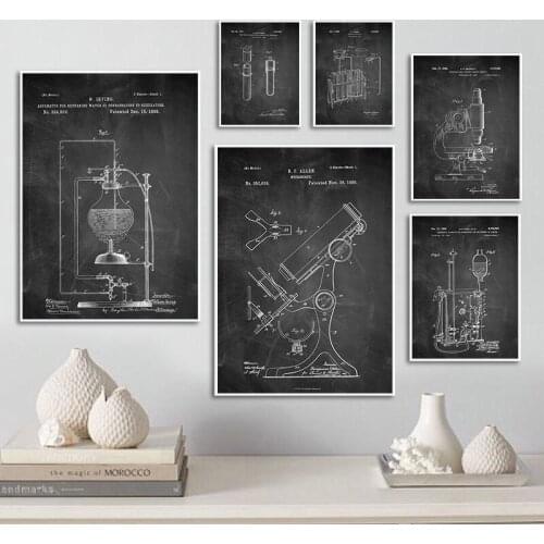 Chemistry Biology Periodic Table Poster Science Education Canvas Art Painting Patent Print Student Teen Room Decoration Picture