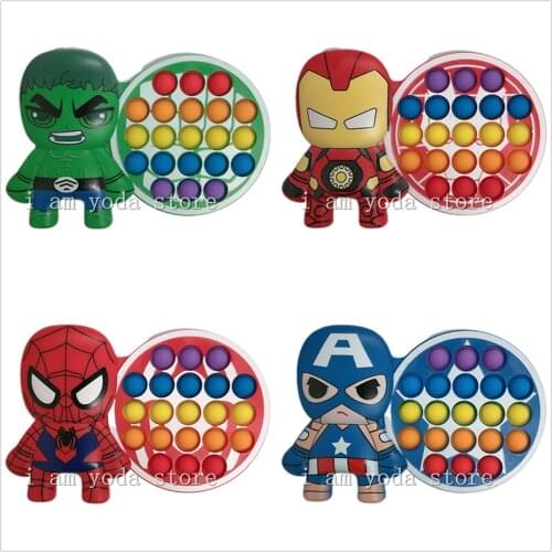 The Avengers Pop Push Bubble Fidget Toys Iron Man Hulk Thro Spider Man Stress Relief Squeeze Toys Antistress Squishy Gifts