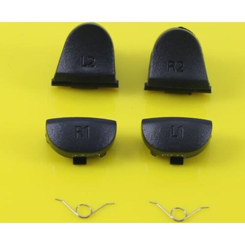 JCD 30sets Black L2 R2 L1 R1 Trigger Buttons+ Springs Replacement Parts For PS4 Controller