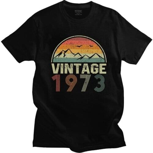 Classic Vintage 1973 T Shirt Men Short Sleeve 48th Birthday T-shirt Streetwear Tee Soft Cotton Oversized Tshirt Merchandise