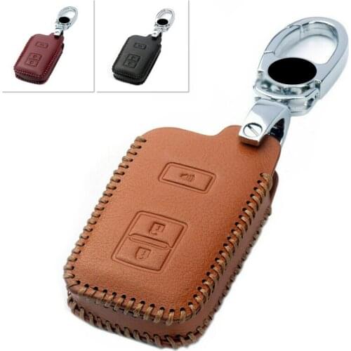 Classic Leather Car Remote Smart Key Fob Case Cover Keychain Holder Shell Bag Fit For Toyota 4Runner Tacoma Prius Avalon Styling