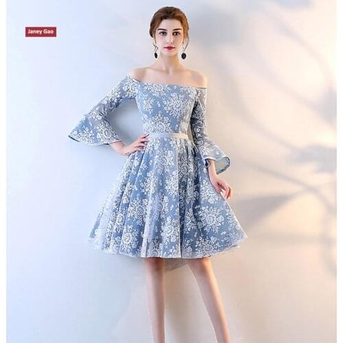 JaneyGao Short Bridesmaid Dresses Light Sky Blue Six Styles For Choosing 2019 New Arrival Women Formal Dress For Wedding Party