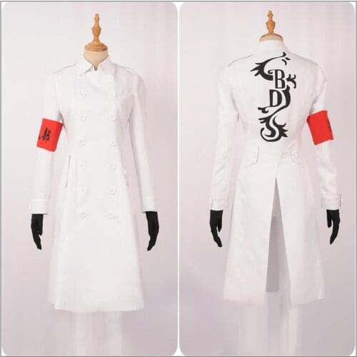 Anime Tokyo Revengers Kokounoi Hajime Cosplay Costume Seishu Inui White Uniform Trench Coat Armband Gloves Black Dragons Outfits