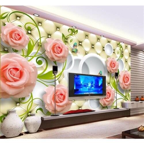 Custom Any Size Photo Wallpaper 3D Wall Decor For Living Room Modern Simple And Stylish 3D Rose Painting Wall Mural WallPapers