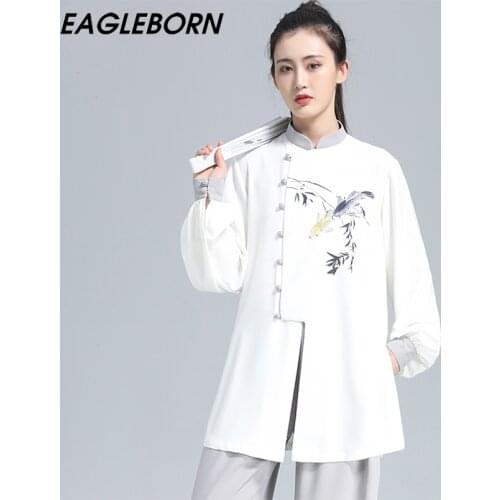 New Spring Autumn Tai Chi Clothing Long-sleeved Suit for Men Women Elegant High-quality Hand-painted Traditional Clothing Stes