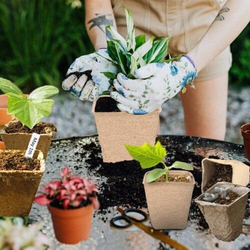 Newest Arrival Square Flower Nursery Pot with Labels Seedlings Starter Garden Supplies for Indoor Outdoor