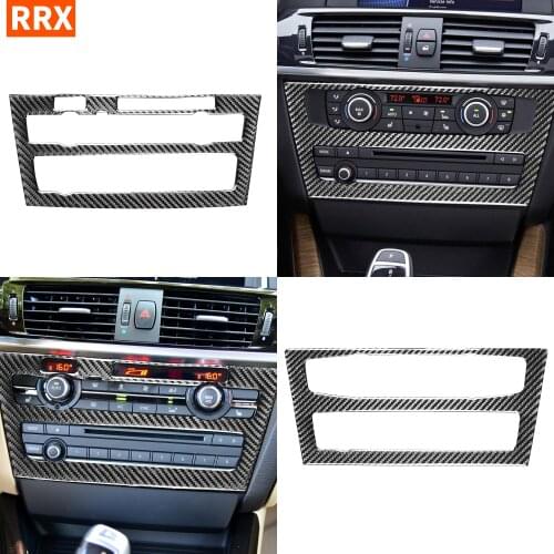 For BMW F25 X3 F26 X4 Carbon Fiber CD Control Panel Air Conditioning Adjustment Button Frame Cover Trim Sticker Car Accessories