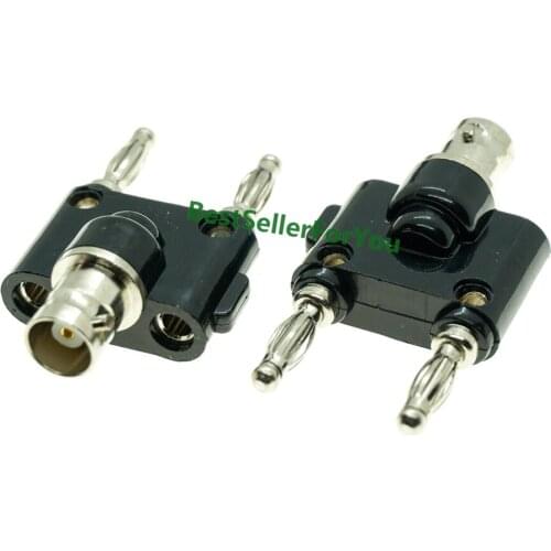 Adapter BNC female jack to two dual 2X 4mm Banana binding male connector 1F2M