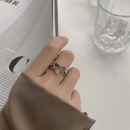 UFOORO Simple Love Ring Neutral Irregular Opening Adjustable Ring