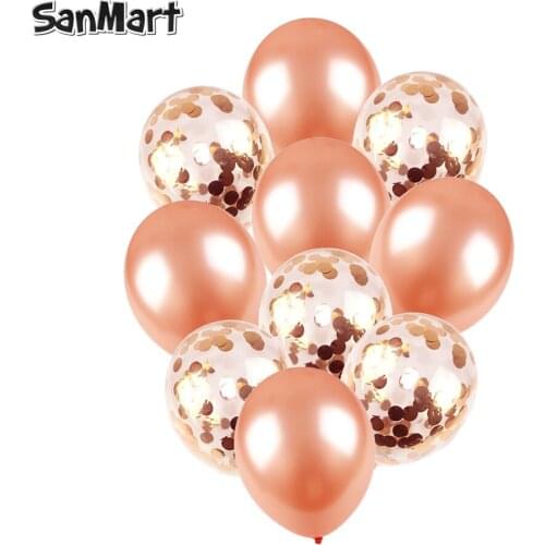 Rose Gold Balloon with Paper DIY Confetti Metallic Celebrate Party Wedding Birthday Bride Champagne Love Letter Party Decor