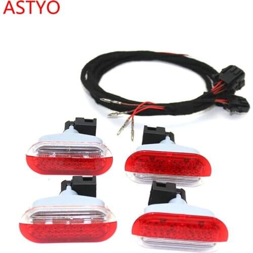 ASTYO Car Door Warning Light For VW polo 6R Octavia Lavida with Cable