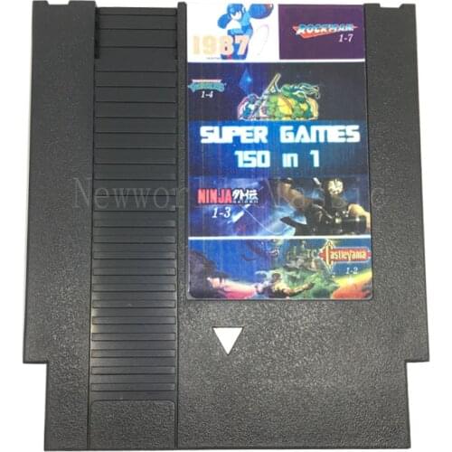 Super Games 150 in 1 Video Games collection for 72 Pins Game Card For 8 Bit Game Player