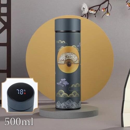 Chinese Painting Design 304 Stainless Steel Vacuum Flask Water Bottle With Filter Thermos Coffee Mug Thermocup Best New YearGift
