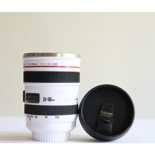 24-105MM Lens THERMOS Camera Travel Coffee Tea Cup Mug Lens Creative Cup Stainless Steel Brushed Liner