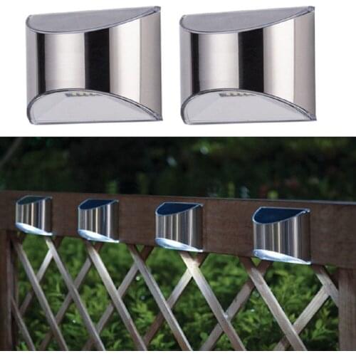2pcs LED Solar Lights Outdoor Solar Power Step Light Waterproof IP65 Stair Fence Lamp for Patio Pathway Stairs Garden Yard Decor