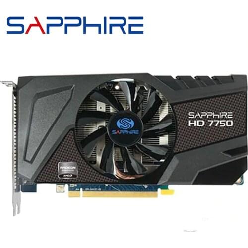 Used SAPPHIRE Radeon HD 7750 1GB Video Cards GPU For AMD HD7750 1GB GDDR5 Graphics Screen Cards Desktop Computer PC Gaming