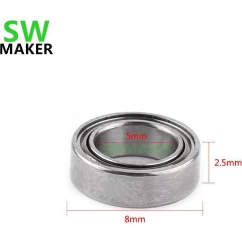 SWMAKER 1pcs MR85ZZ Double-shielded Miniature Ball Bearings 5x8x2.5mm for Printer Model Making Deep Groove Ball Bearing