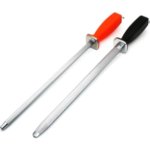 NHM Black Red square shank sharpener round rod sharpening tool carbon steel kitchen knife sharpening steel 1 pcs