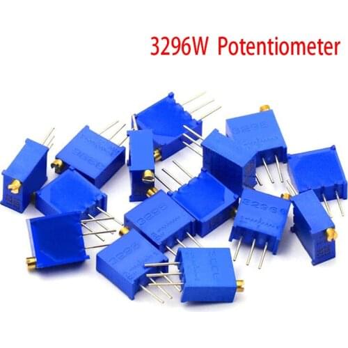 10pcs 3296W 3296 50 100 200 500 ohm 1K 2K 5K 10K 20K 50K 100K 200K 500K 1M ohm 103 100R 200R 500R Trimpot Trimmer Potentiometer