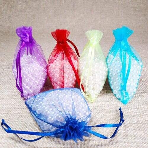 100pcs 7x9cm Drawable Organza bag Packaging Bags Wedding Christmas Party Gift Bags Jewelry Packaging Drawstring Organza Pouches