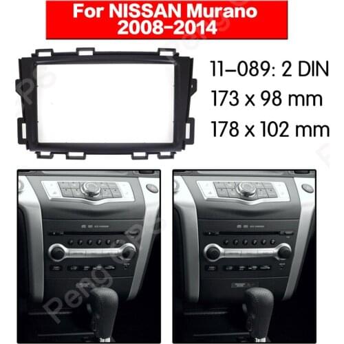 11-089 No Gap Refitting Double Din Car Stereo Frame Radio Fascia Panel for Nissan Murano 2008-2014 CD Player Cover Trim
