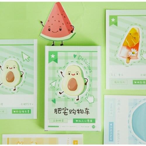 30 Pcs/Set Cute Delicious Food Shopping Cart Postcard Greeting Card Message Card Birthday Letter Gift Card