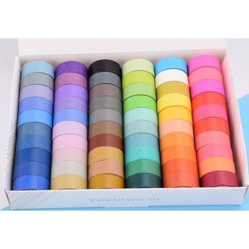 Abag=15mmx4mx60pcs cartoon pure color Dividing Stickers border masking adhesive paper washi tape DIY Scrapbooking Hand account